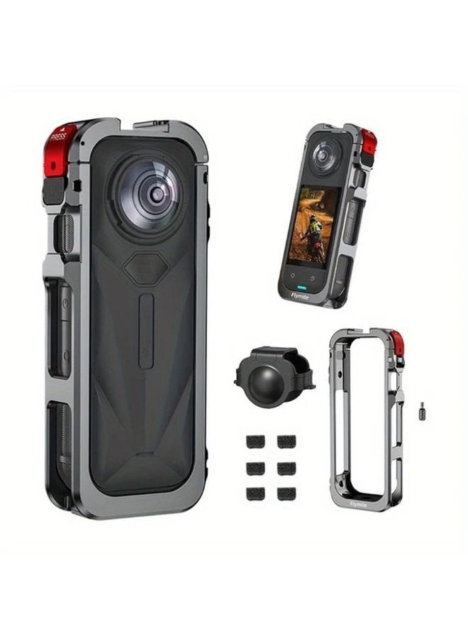Insta360 X5 Metal Frame Protective Case With Lens Cover And 6 Wind Muffs - Image 1